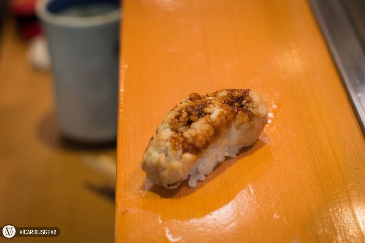 Salt Water Eel (Anago). Probably one of my least favorite types of nigiri sushi. 